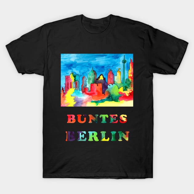 Buntes Berlin - watercolour sketch of Berlin landmarks T-Shirt by Elena Ehrenberg